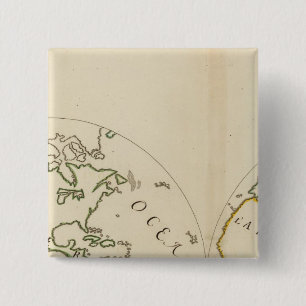 World Map in 4 Parts Pinback Button