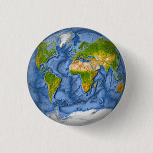 World map in a circle button