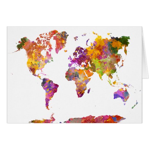 World map in watercolor