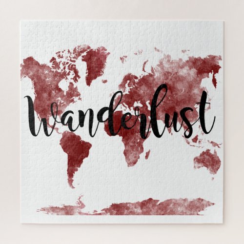 World map in watercolor  _ Wanderlust Jigsaw Puzzle