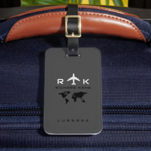 World Map International Avion Travel Luggage Tag