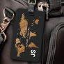 World Map International Travel Identifier Black Luggage Tag