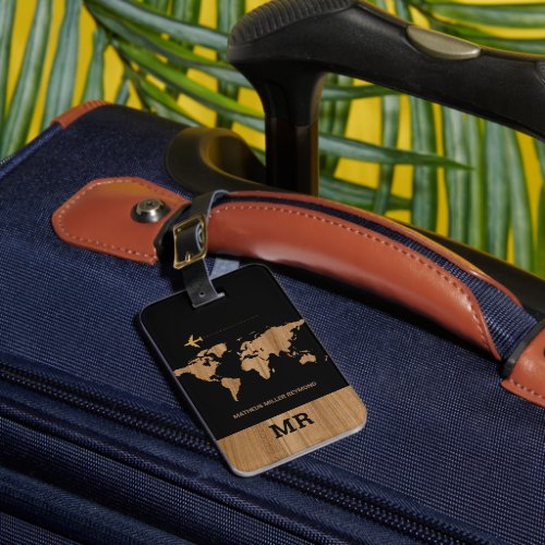 World Map International Travel Identifier Luggage Tag