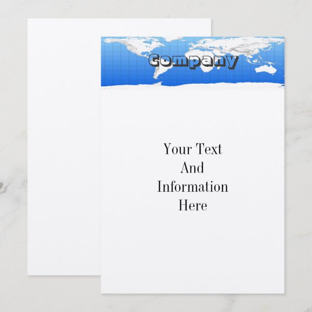 World Map Invitation (Front/Back)