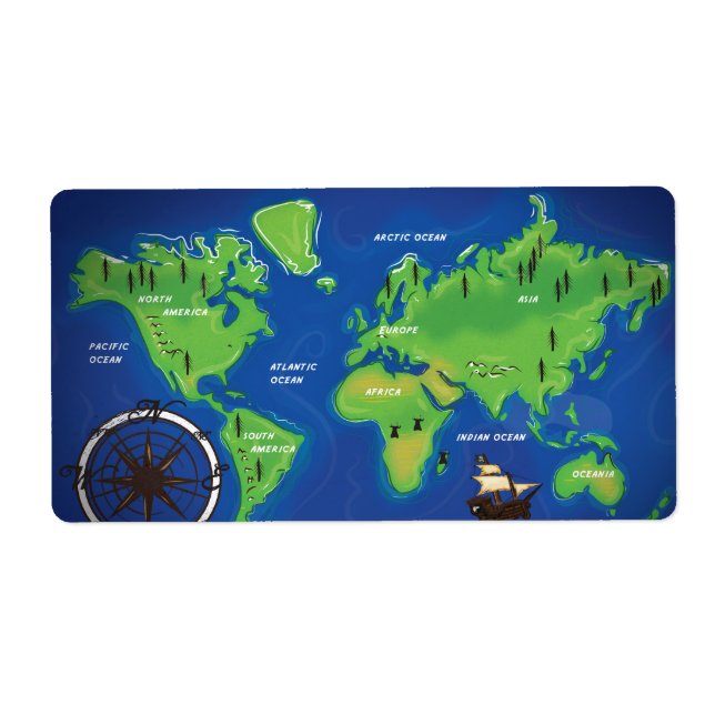 World Map Label (Front)