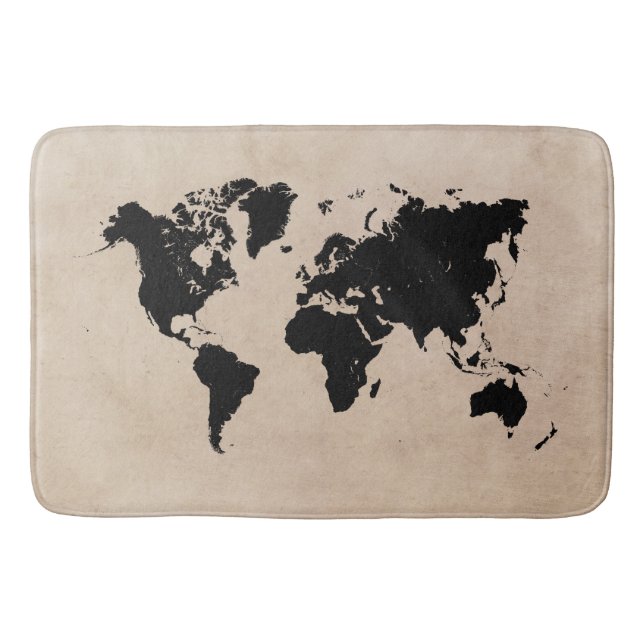 world map Large Bath Mat (Front)