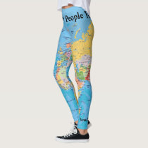 World Map Leggings YOUR NAME Yoga Pants S to XL World Map Leggings YOUR NAME Yoga Pants S to XL