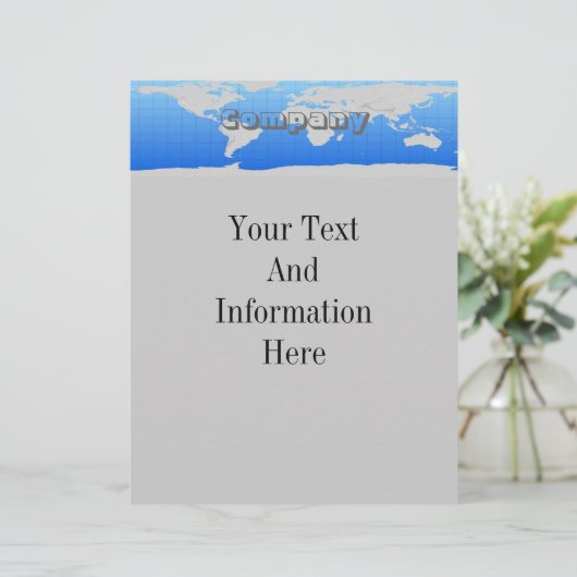 World Map Letterhead (Standing Front)