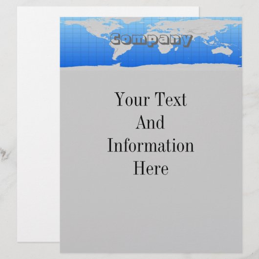 World Map Letterhead (Front/Back)