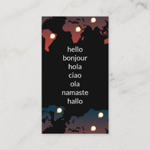 World Map Location Markers Business Card