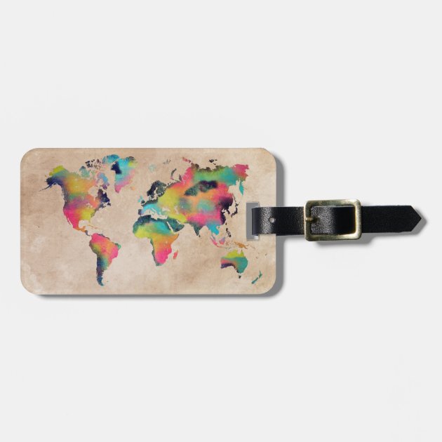 World Map Luggage Tag Zazzle   World Map Luggage Tag R2991f341163e4b5dbf668461e031180f Fuy1s 8byvr 630 