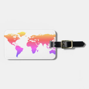 World Map Luggage Tag