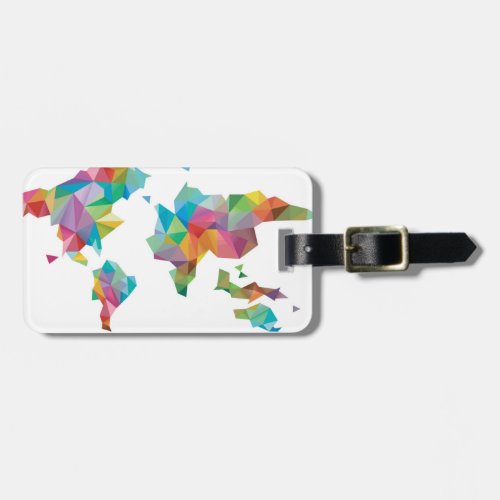 World Map Made of Geometric Shapes Luggage Tag