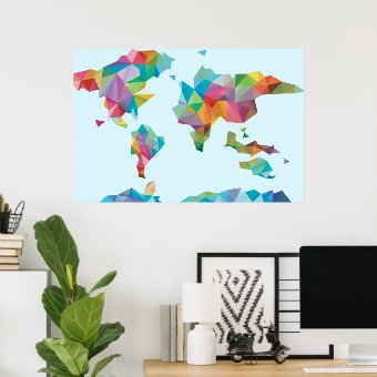 World Map Made of Geometric Shapes Poster | Zazzle