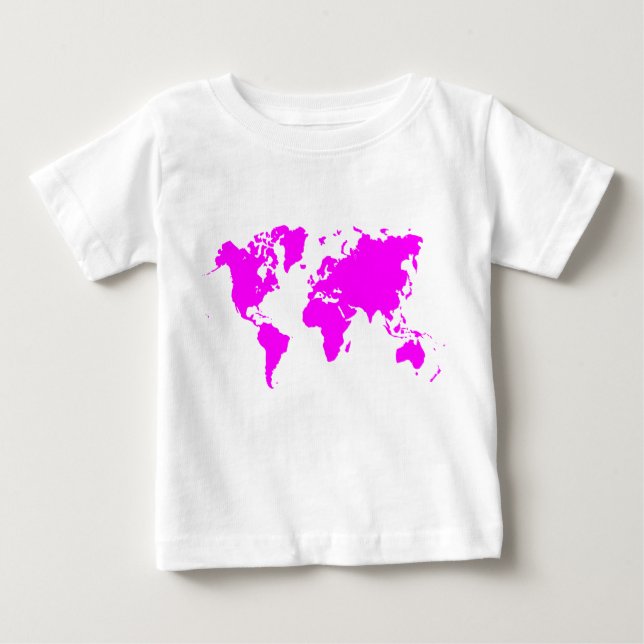 World Map - Magenta Baby T-Shirt (Front)