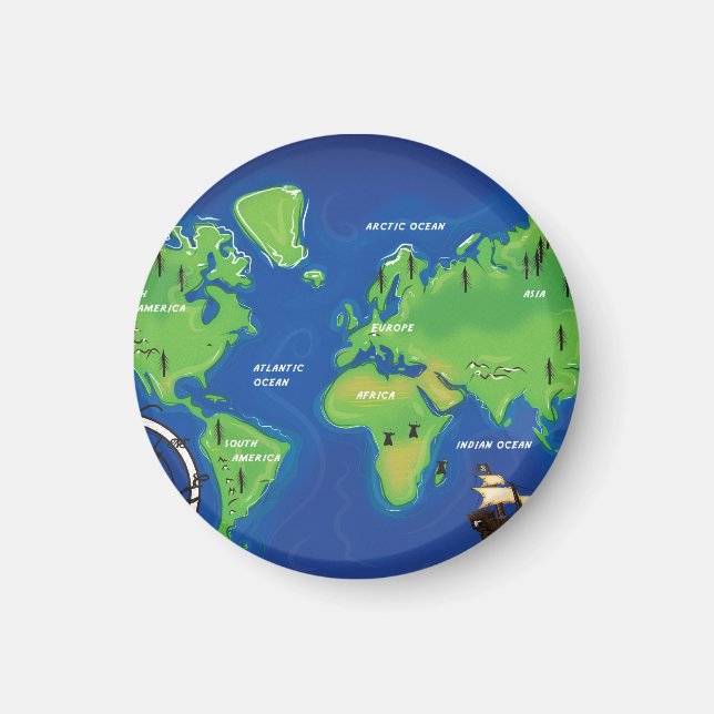 World Map Magnet (Front)