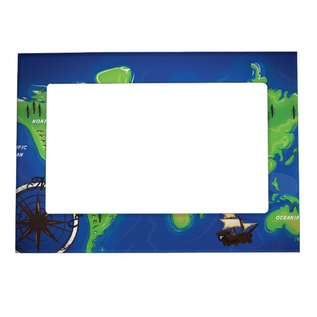 World Map Magnetic Photo Frame (Front)