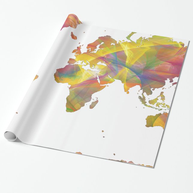 WORLD MAP MC 2 - WRAPPING PAPER (Unrolled)