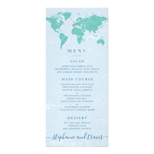 World Map Menu Card _ All colors are editable