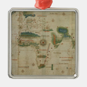 World Map Metal Ornament