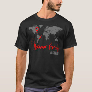 World Map Miramar Beach Map Matching Family Vacat T-Shirt