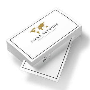 World Map Modern Professional Business Card