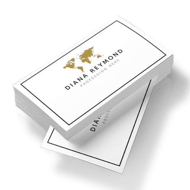 World Map Modern Professional Business Card (Creator Uploaded)