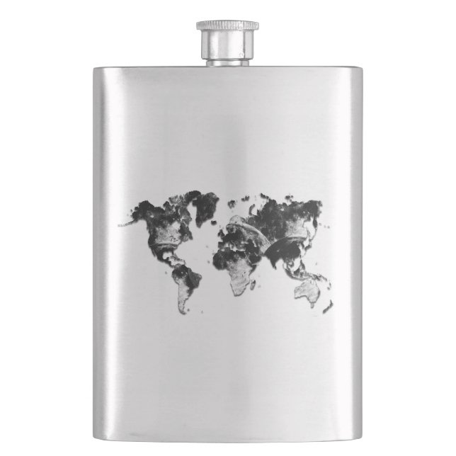 WORLD MAP - Moon Craters Flask (Front)
