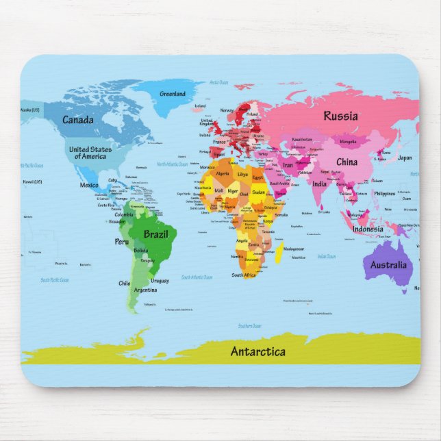 World Map Mouse Pad (Front)