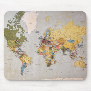 world map mouse pad