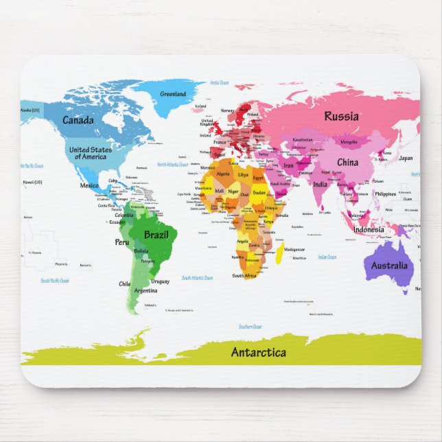 World Map Mouse Pad (Front)