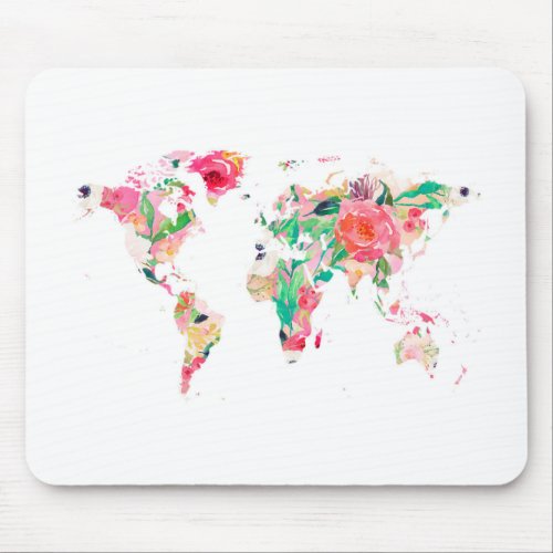 World Map Mouse Pad Pink Mouse Pad