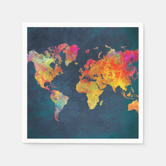 world map napkins (Front)