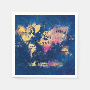 world map napkins