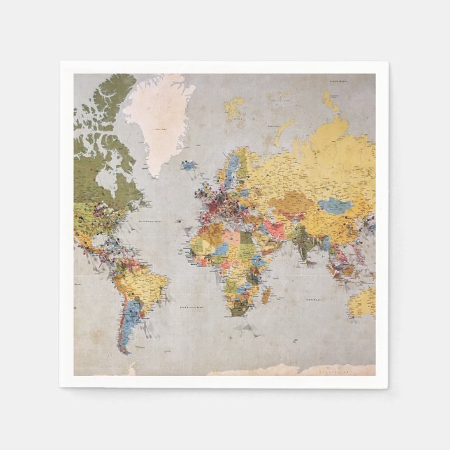 world map napkins (Front)