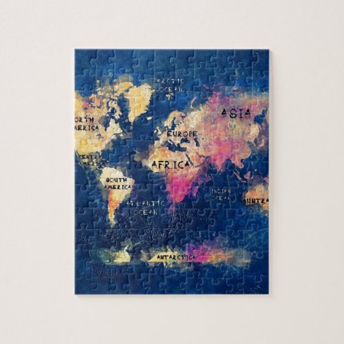 world map OCEANS and continents Jigsaw Puzzle