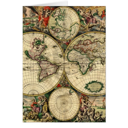 World Map of 1689 Gifts Card