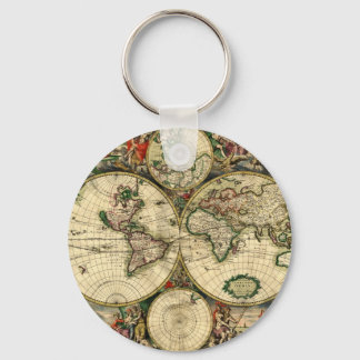 World Map of 1689 Gifts Keychain