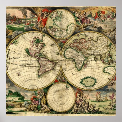 World Map of 1689 Gifts Poster | Zazzle