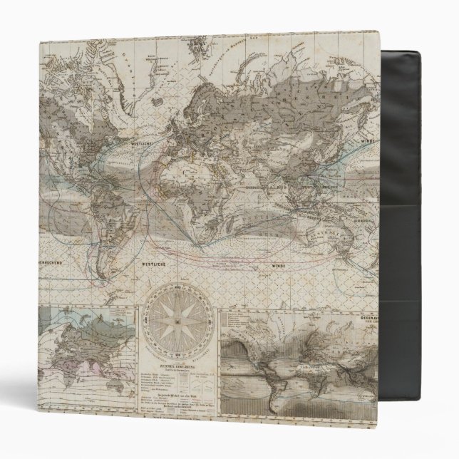 World map of Air Flow 3 Ring Binder (Front/Inside)