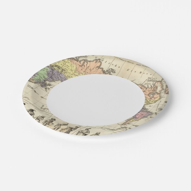 World Map of Clothing Styles Paper Plates (Angled)