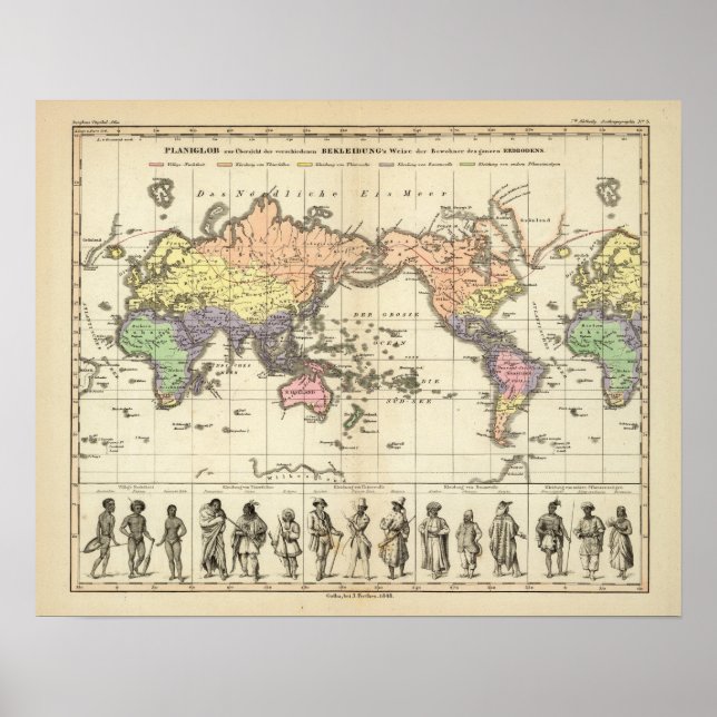 World Map of Clothing Styles Poster (Front)
