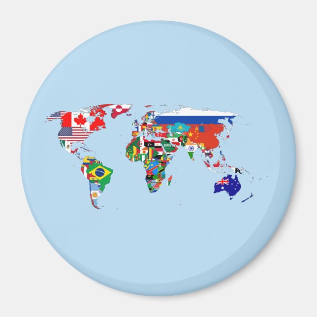 World Map of Flags Magnet (Front)