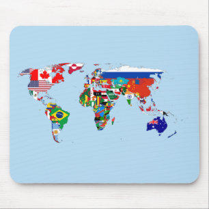 World Map of Flags Mousepad