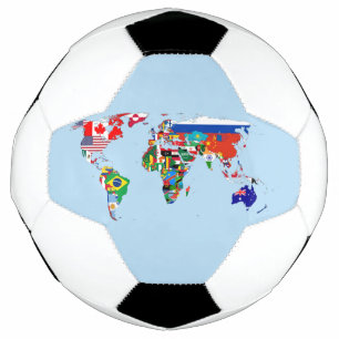 World Map of Flags Soccer Ball