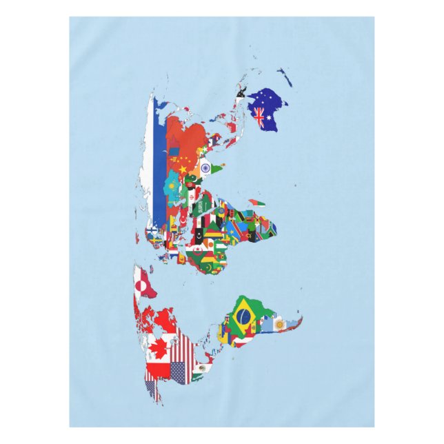 World Map of Flags Tablecloth (Front)
