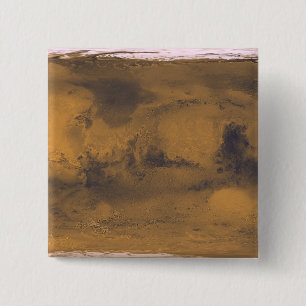 World Map of Mars Red Planet by Satellite  Button