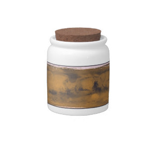World Map of Mars Red Planet by Satellite  Candy Jar