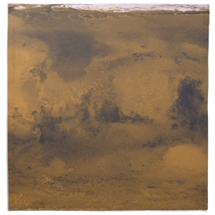 World Map of Mars Red Planet by Satellite Cloth Napkin
