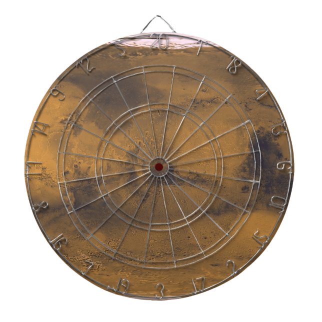 World Map of Mars Red Planet by Satellite  Dart Board (Front)